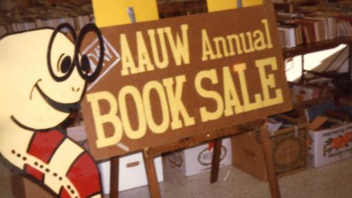Photo of a 1970's student club book sale