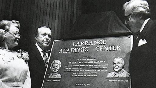 Larrance Academic Center dedication plaque